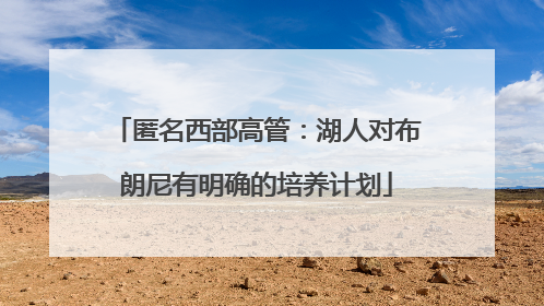 匿名西部高管：湖人对布朗尼有明确的培养计划