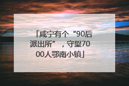 咸宁有个“90后派出所”，守望7000人鄂南小镇