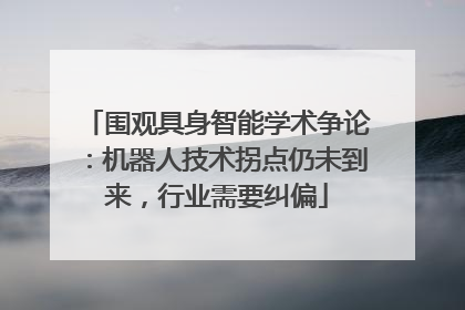 围观具身智能学术争论：机器人技术拐点仍未到来，行业需要纠偏