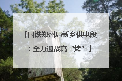 国铁郑州局新乡供电段：全力迎战高“烤”