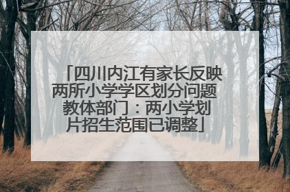 四川内江有家长反映两所小学学区划分问题 教体部门：两小学划片招生范围已调整