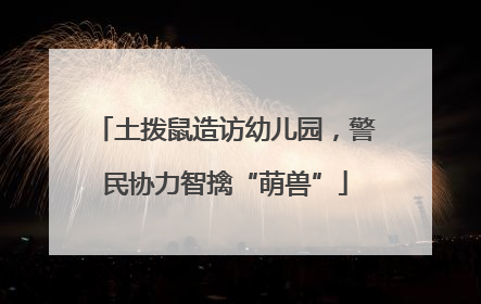 土拨鼠造访幼儿园，警民协力智擒“萌兽”