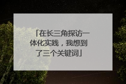 在长三角探访一体化实践，我想到了三个关键词