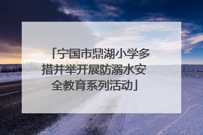 宁国市鼎湖小学多措并举开展防溺水安全教育系列活动