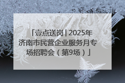 壹点送岗│2025年济南市民营企业服务月专场招聘会（第9场）