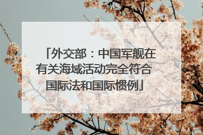 外交部：中国军舰在有关海域活动完全符合国际法和国际惯例