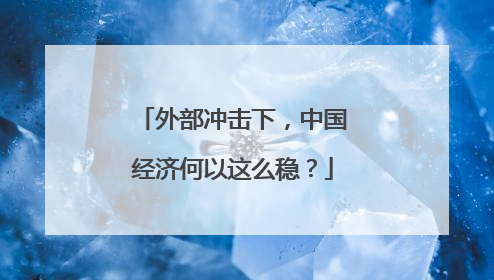 外部冲击下，中国经济何以这么稳？