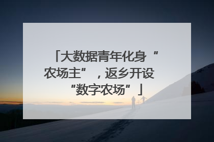大数据青年化身“农场主”，返乡开设“数字农场”
