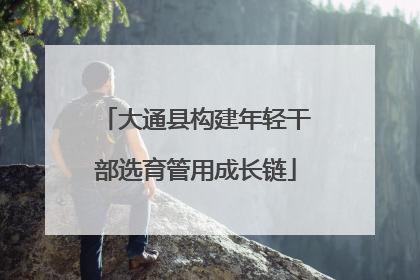 大通县构建年轻干部选育管用成长链