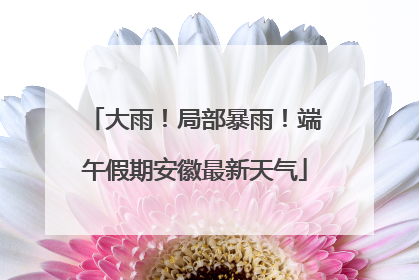 大雨！局部暴雨！端午假期安徽最新天气