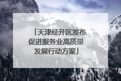 天津经开区发布促进服务业高质量发展行动方案