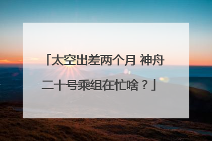 太空出差两个月 神舟二十号乘组在忙啥？