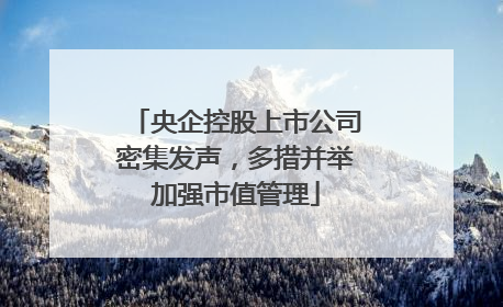 央企控股上市公司密集发声，多措并举加强市值管理