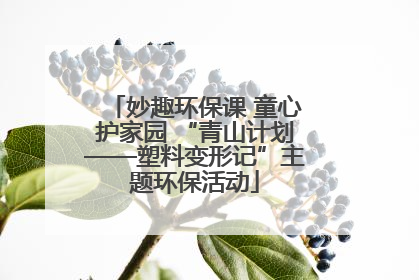 妙趣环保课 童心护家园 “青山计划——塑料变形记”主题环保活动