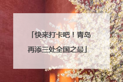 快来打卡吧！青岛再添三处全国之最