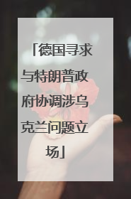 德国寻求与特朗普政府协调涉乌克兰问题立场