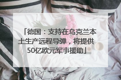 德国：支持在乌克兰本土生产远程导弹，将提供50亿欧元军事援助