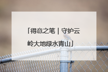 得意之笔｜守护云岭大地绿水青山