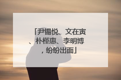 尹锡悦、文在寅、朴槿惠、李明博，纷纷出面
