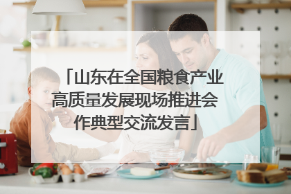 山东在全国粮食产业高质量发展现场推进会作典型交流发言
