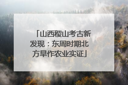 山西稷山考古新发现：东周时期北方旱作农业实证