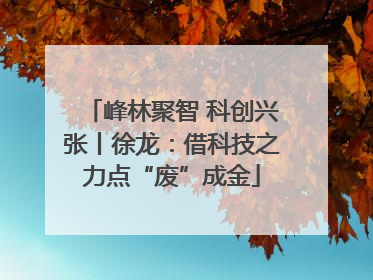 峰林聚智 科创兴张丨徐龙：借科技之力点“废”成金