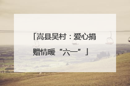 嵩县吴村：爱心捐赠情暖“六一”