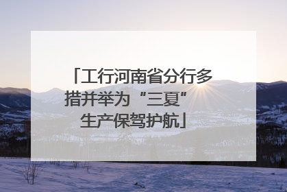 工行河南省分行多措并举为“三夏” 生产保驾护航