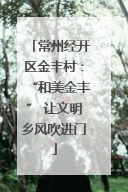 常州经开区金丰村：“和美金丰” 让文明乡风吹进门