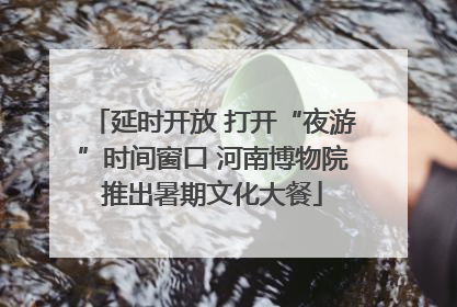 延时开放 打开“夜游”时间窗口 河南博物院推出暑期文化大餐