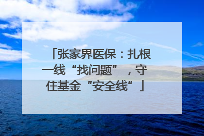 张家界医保：扎根一线“找问题”，守住基金“安全线”