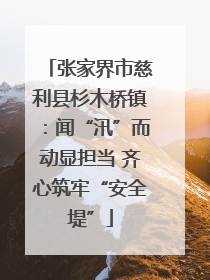 张家界市慈利县杉木桥镇：闻“汛”而动显担当 齐心筑牢“安全堤”