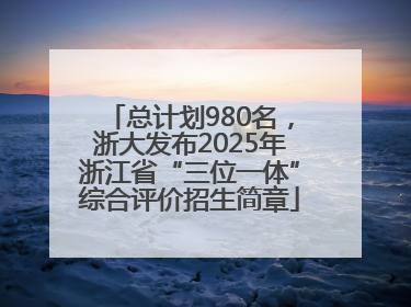 总计划980名，浙大发布2025年浙江省“三位一体”综合评价招生简章