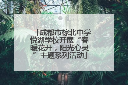 成都市棕北中学悦湖学校开展“春暖花开，阳光心灵”主题系列活动