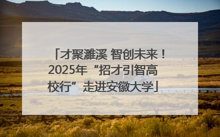 才聚濉溪 智创未来！2025年“招才引智高校行”走进安徽大学