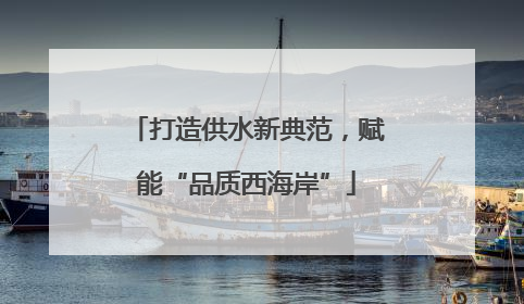 打造供水新典范，赋能“品质西海岸”