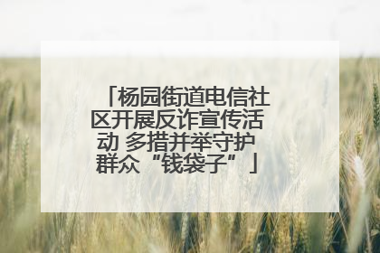 杨园街道电信社区开展反诈宣传活动 多措并举守护群众“钱袋子”