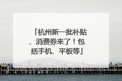 杭州新一批补贴、消费券来了！包括手机、平板等