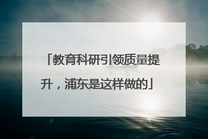 教育科研引领质量提升，浦东是这样做的