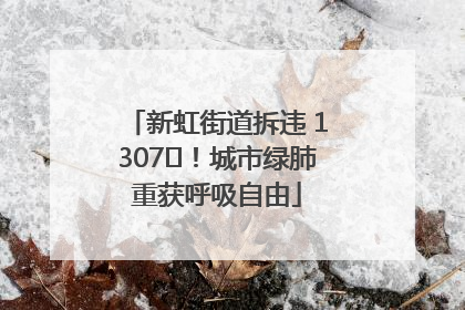 新虹街道拆违 1307㎡！城市绿肺重获呼吸自由