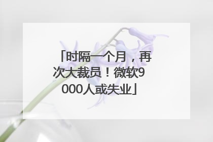 时隔一个月，再次大裁员！微软9000人或失业
