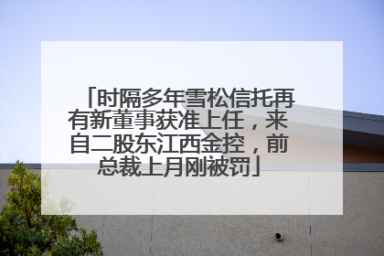 时隔多年雪松信托再有新董事获准上任，来自二股东江西金控，前总裁上月刚被罚