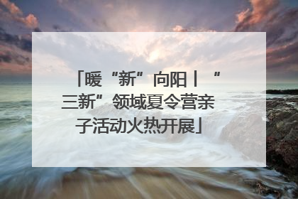 暖“新”向阳丨“三新”领域夏令营亲子活动火热开展