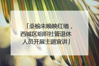 桑榆未晚映红墙，西城区组织社管退休人员开展主题宣讲