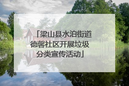 梁山县水泊街道德馨社区开展垃圾分类宣传活动