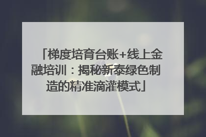 梯度培育台账+线上金融培训：揭秘新泰绿色制造的精准滴灌模式