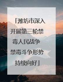 潍坊市深入开展第三轮禁毒人民战争 禁毒斗争形势持续向好