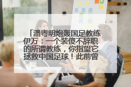 潘粤明炮轰国足教练伊万：一个装傻不辞职的所谓教练，你指望它拯救中国足球！此前曾多次发文评价国足