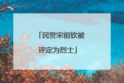民警宋祖钦被评定为烈士