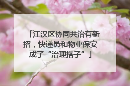 江汉区协同共治有新招，快递员和物业保安成了“治理搭子”